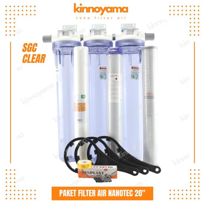 Paket Housing Filter Air Sumur Bor 20 Inci 3 Tabung / Saringan Air Toren PDAM Keruh Bau Berpasir