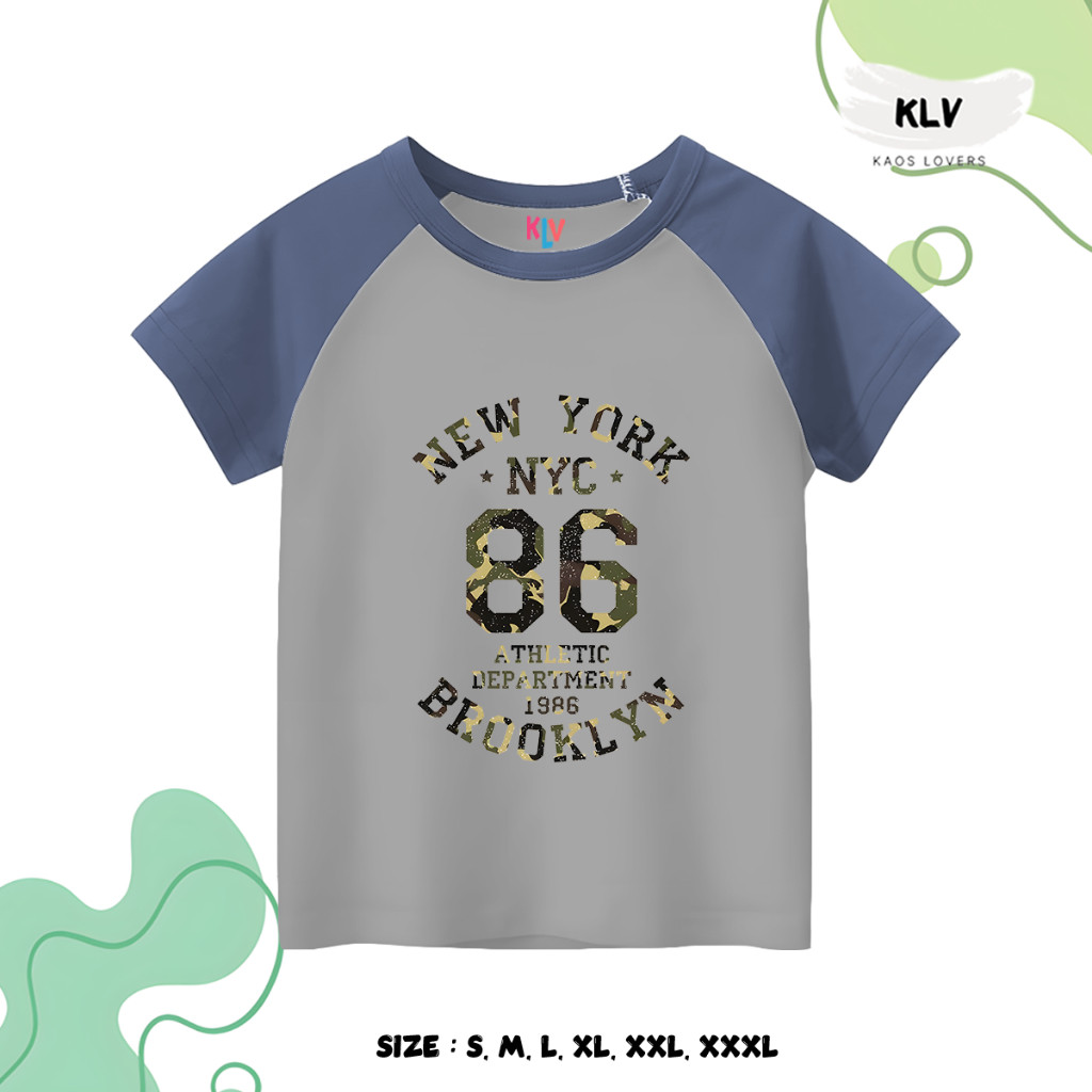 Kaos Raglan Anak Motif Nyc 86 Original Distro 30S Sablon