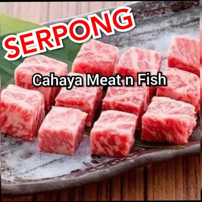 

BeliSkrg,KirimHariini- SAIKORO WAGYU BEEF MELTIC CUBES STEAK 3cm x 3cm pack 250gr