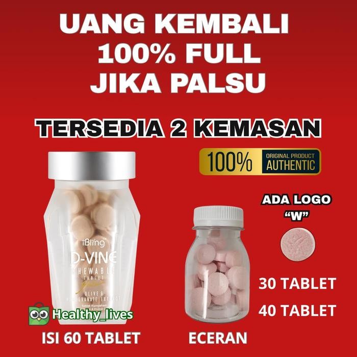 Dvine D Vine Collagen Candy Original Asli Isi 60 Tablet