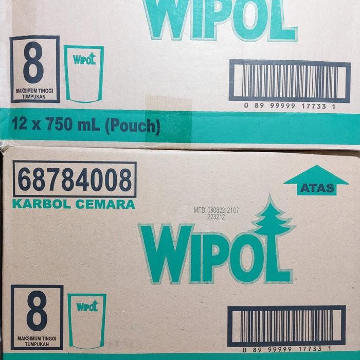 1 Karton / Dus Wipol 5 In 1 Karbol Pembersih Lantai Cemara 750mL
