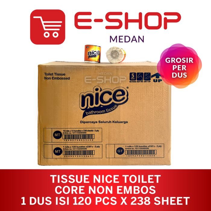 Grosir Tisu Tissue NICE Roll /Gulung /Toilet / Bathroom 1 Dus = 120pcs