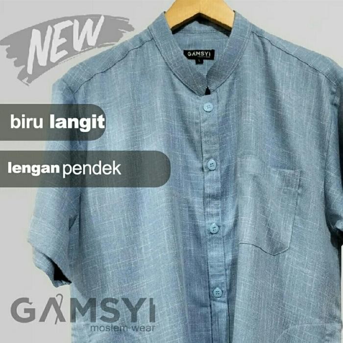 Elhaz- Baju Koko Linen Lengan Pendek/Koko Gamsyi