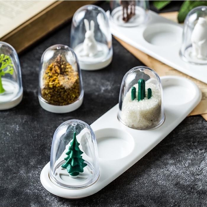 Qualy Salt Spice Jar / Tempat Bumbu Set 4 Pcs / Ceramic Spice Jar