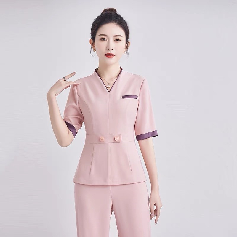 2024 Esthetic Uniform Summer Beauty Salon Uniform Women'S Spa Beautician Clothing Hotel Massage