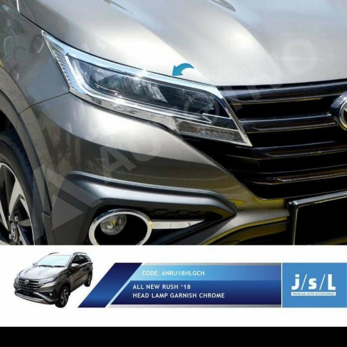 JUAL Garnish Head Lamp Lampu Depan All New Rush 2018 2019 2020 Chrome JSL