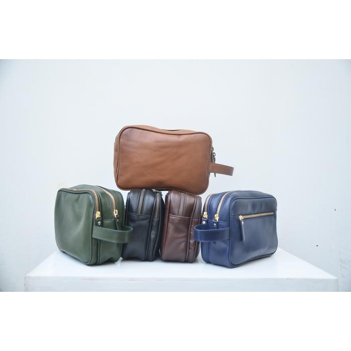 GK Janu Double Pouch - Pouch Kulit Asli Pria / Doppkit Kulit Pria