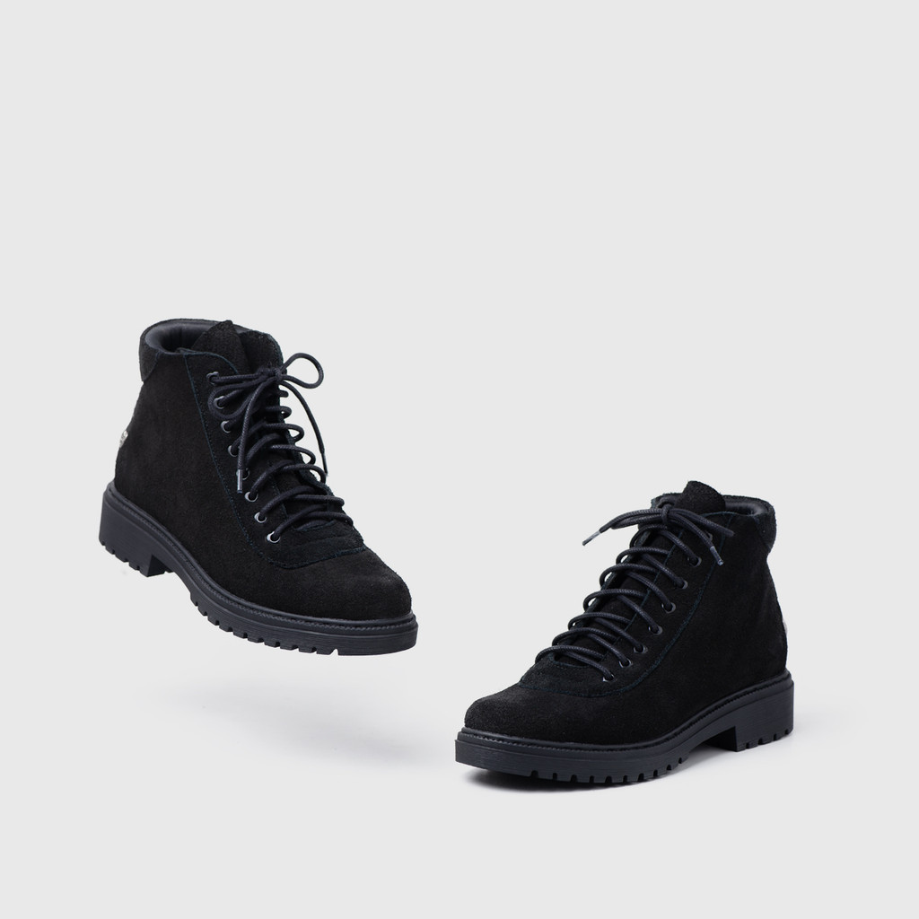 Adorableprojects - Alexis Boots Genuine Suede Black - Sepatu Kulit