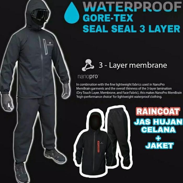 JAS HUJAN RAINCOAT WOODPACKER goretex seam seal 3 layer original -