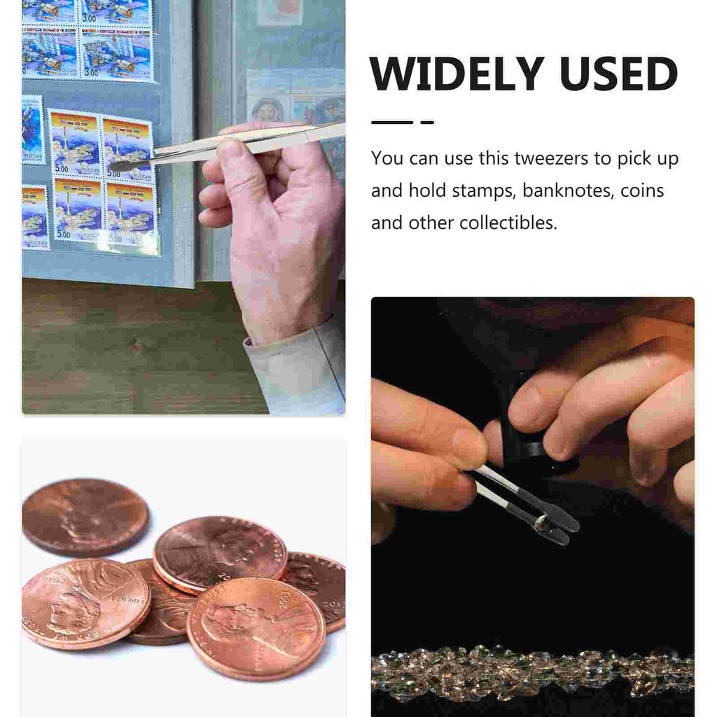 Rubber Tipped Tweezers Long Tweezers Flat Tip Bead Stamp Jewelry Tweezers Tong craft tweezers rubber