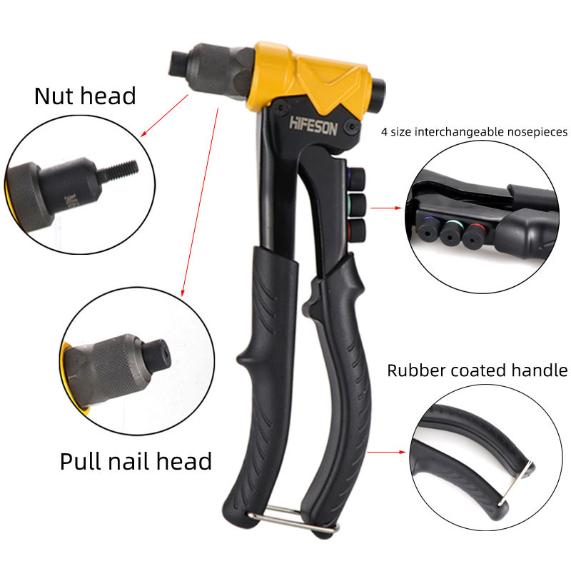 HIFESON Dual purpose rivet nut gun single manual labor-saving manual core pulling gun rivet pulling 