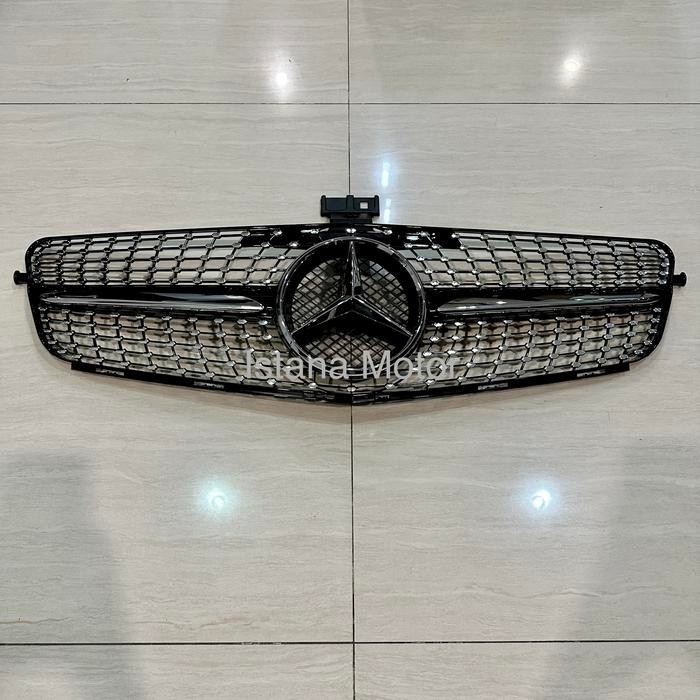 Grill diamond Mercedes w204 black with emblem logo