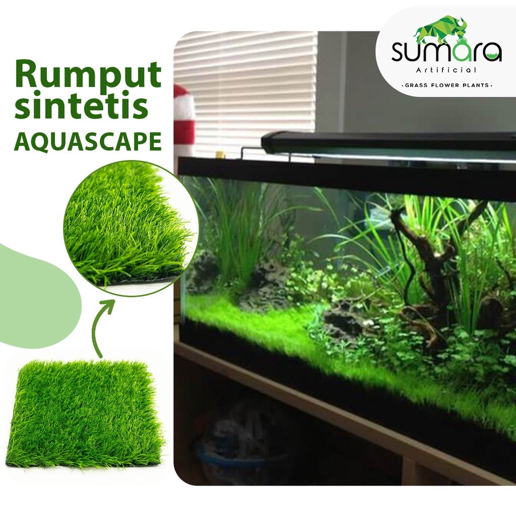 Rumput Sintetis Aquarium / Rumput Aquascape Murah
