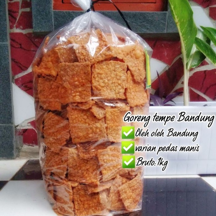 

Cemilan Kiloan Keripik Tempe Goreng Bandung Manis Pedas 1Kg