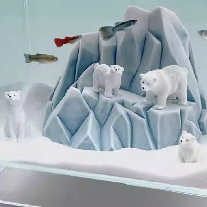 Dekorasi aquarium gunung es, hiasan aquarium gunung es, ornamen aquarium gunung es