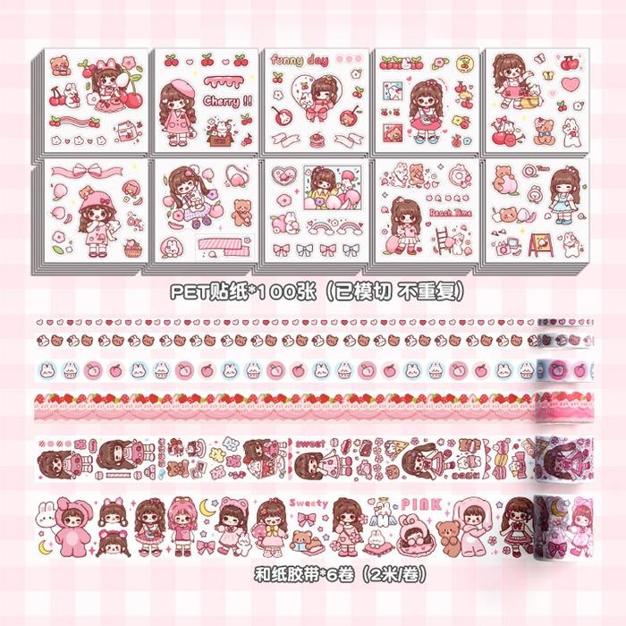 

JOURNAL KIT STIKER LUCU DIARY SET BUKU JURNAL BINDER AESTHETIC