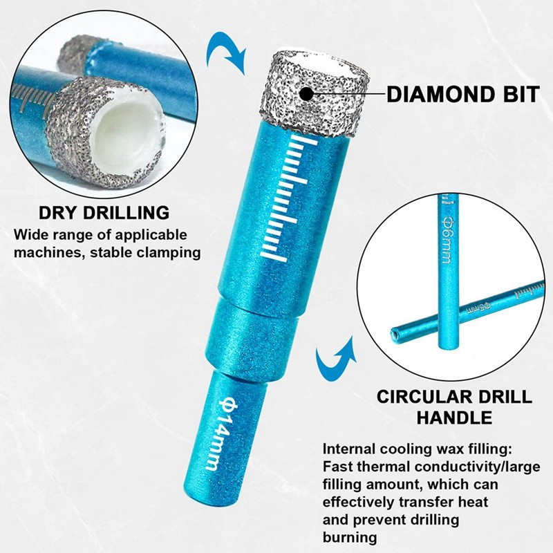 Tile Drill Glass Diamond Drill Carbide Drill 5/6/8/10/12/14Mm Carbide Drill