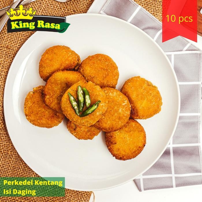 

BARANG TERLARIS Perkedel Kentang Daging Frozen Perkedel beku perkede frozen isi 10 pcs