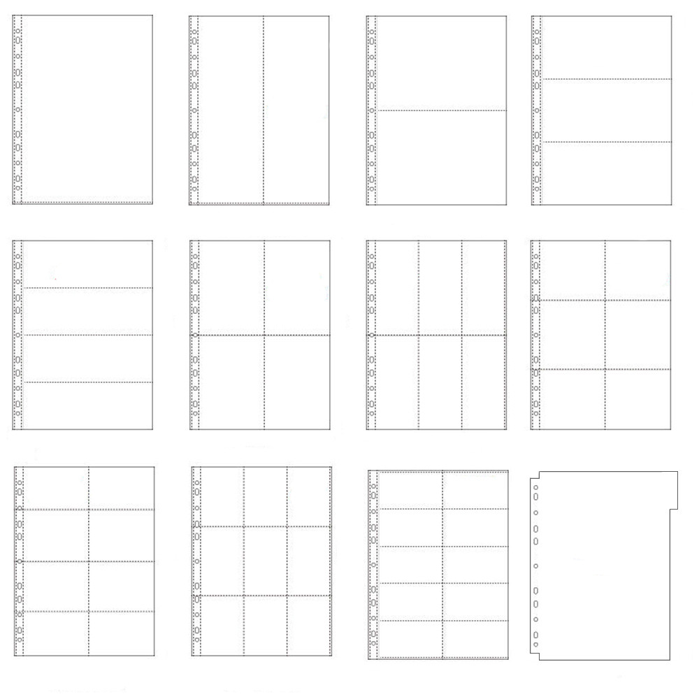 

10Pcs A4 11 Holes Photocard Binder Photo Album 4Pcs Index Refills 1/2/3/4/6/8/9/10 Pockets 1015 Card