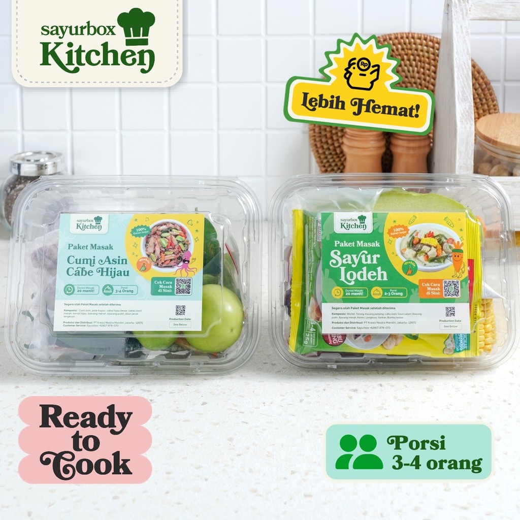 

Bundle - Sayurbox Kitchen Paket Masak Sayur Lodeh & Cumi Asin Cabe Hijau 1 pack