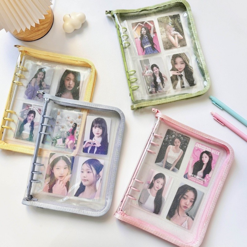 

A5 Cute Ins Sparkling Blingbling Binder Photocards Transparent Zipper Photo Album Card Holder Book