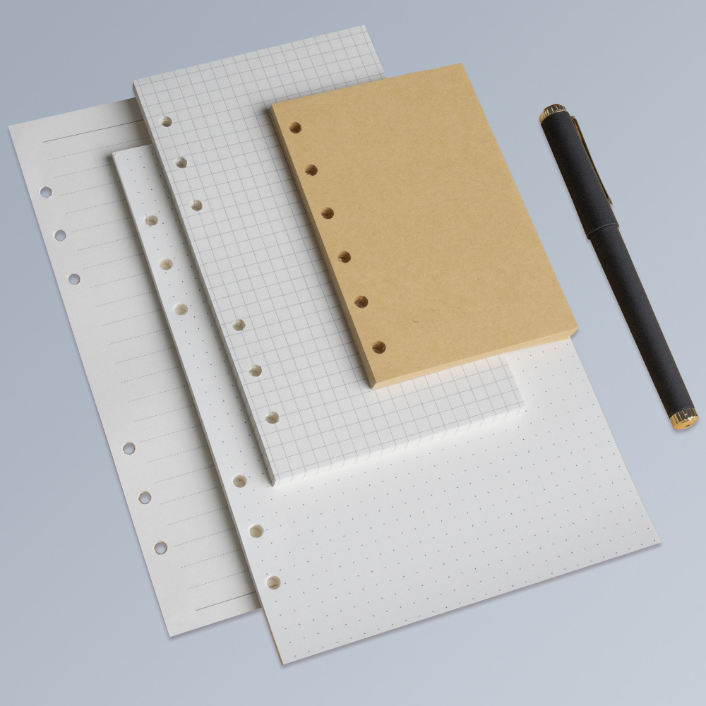 

1 Pack A5/A6/A7 Refill Paper, 6 Holes Loose Leaf Paper, 6 Ring Notebook Planner Diary Personal