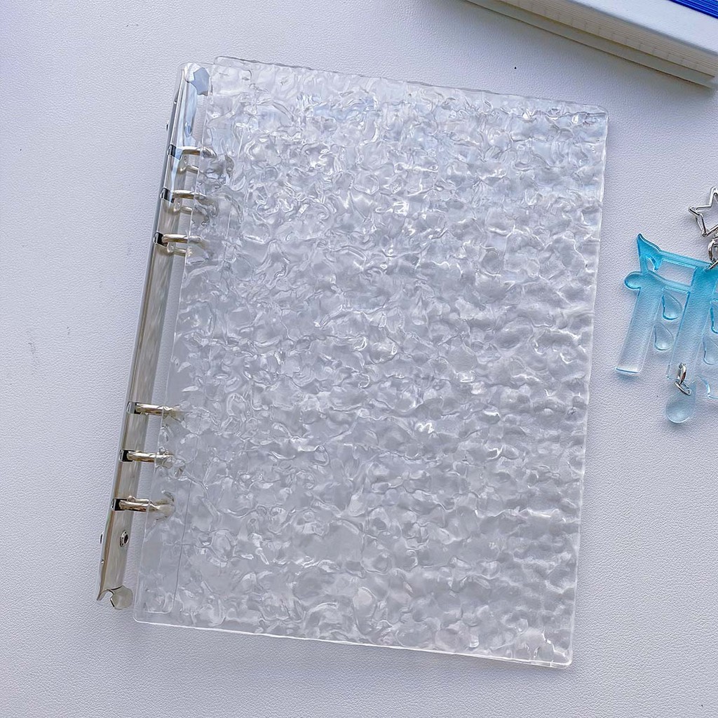 

Acrylic A5 Water Ripple Binder Notebook For Kpop Photo Cards Collection 6 Hole Transparent Clear