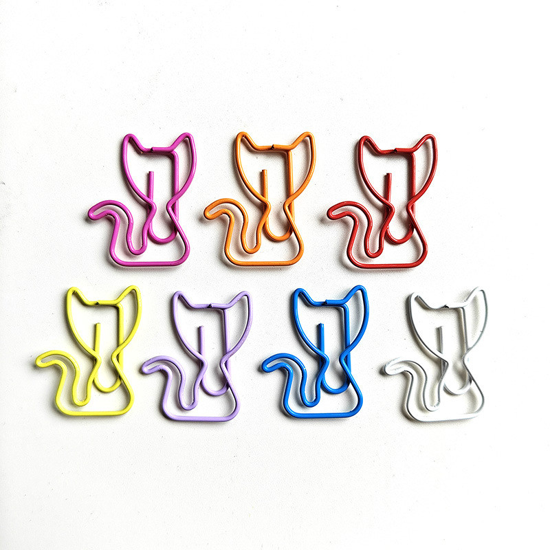 

21Pcs/Set Cat Shape Metal Paper Clips Aminal Paper Clip Bookmark Binding Note Decor Stationery