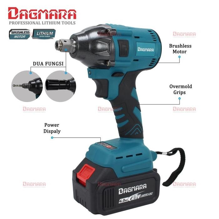 Ready Dagmara Cordless impact Wrench 21V brushless Obeng Kunci Pas Electrik