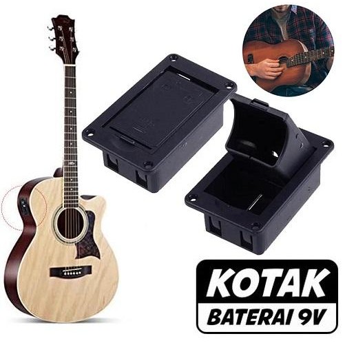 KirimcepatBoz- Box Battery Holder 9V Elektrik Bass Gitar Tempat Batere Case 9V