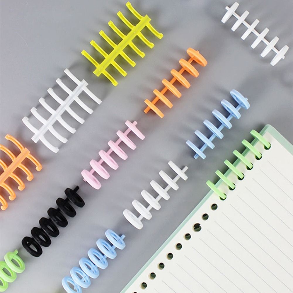 

10Pcs Binding Spine Combs 6 Holes Loose Leaf Binder Album Rings For Diy Notebook Photo Album Diary