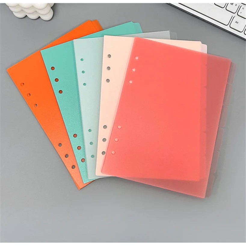 

Colorful Transparent Paper Index Divider A5 A6 6 Holes For Binder Planner Notebook Stationery