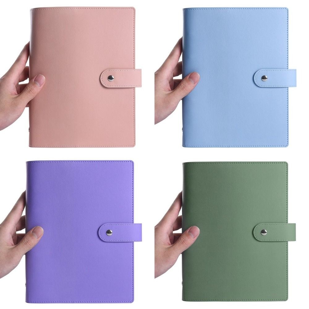 

Pu Leather A5/A6 Binder Notebook Cover Macaroon Color 6 Ring Binder Loose Leaf Notebook Cover