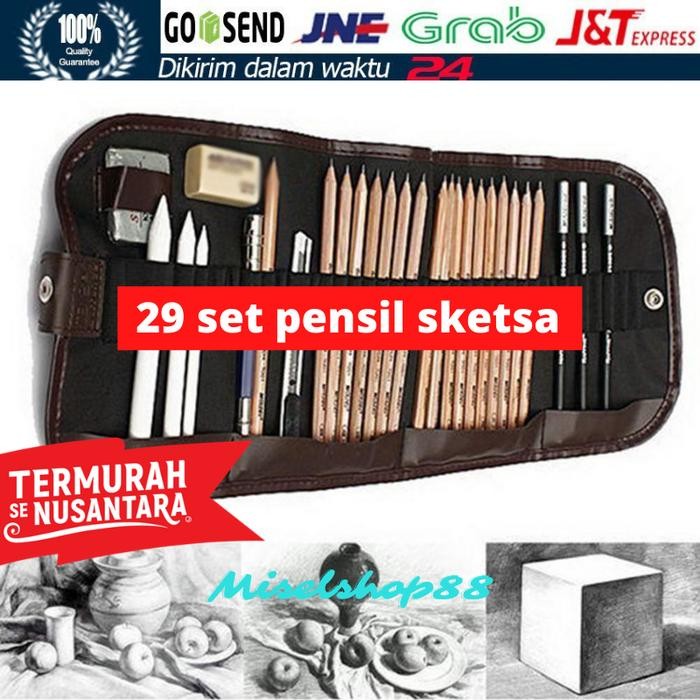 

Set 29 Pensil Sektsa Gambar Sketch Drawing Pencil Free Pouch Exclusive #Gratisongkir
