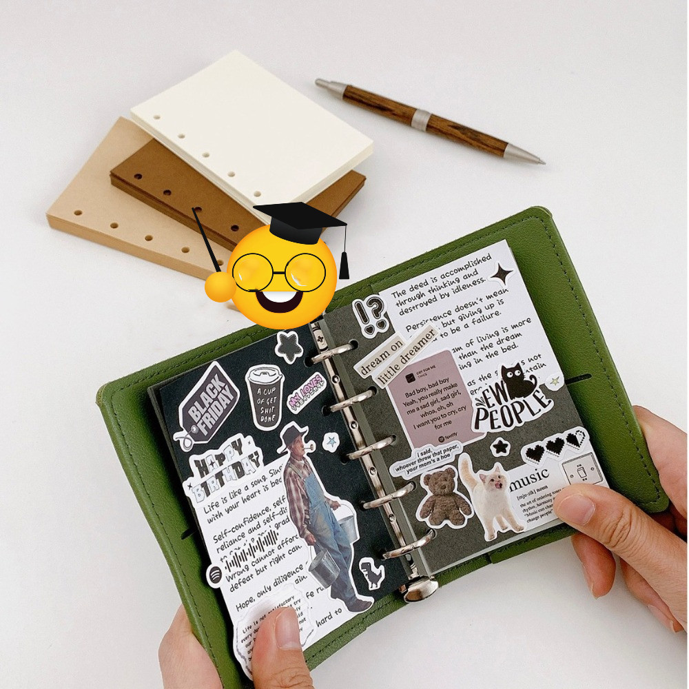 

5 Hole M5 A8 Loose Leaf Refill Paper Indexing Cards 50Sheets Inner Refill Spiral Binder Paper Daily