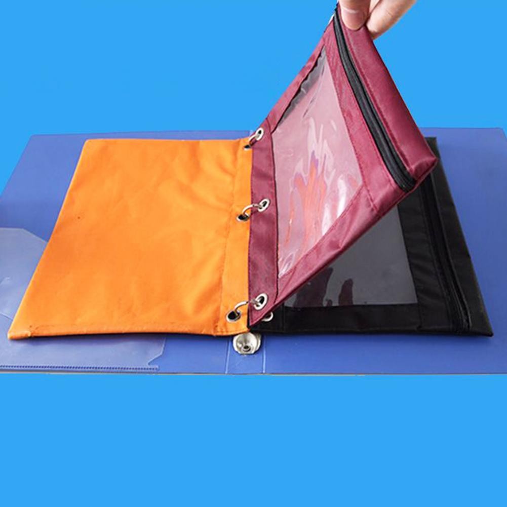 

Transparent Oxford Cloth Loose Leaf Budget Binder Pockets Documents Holder File Organizer Zipper