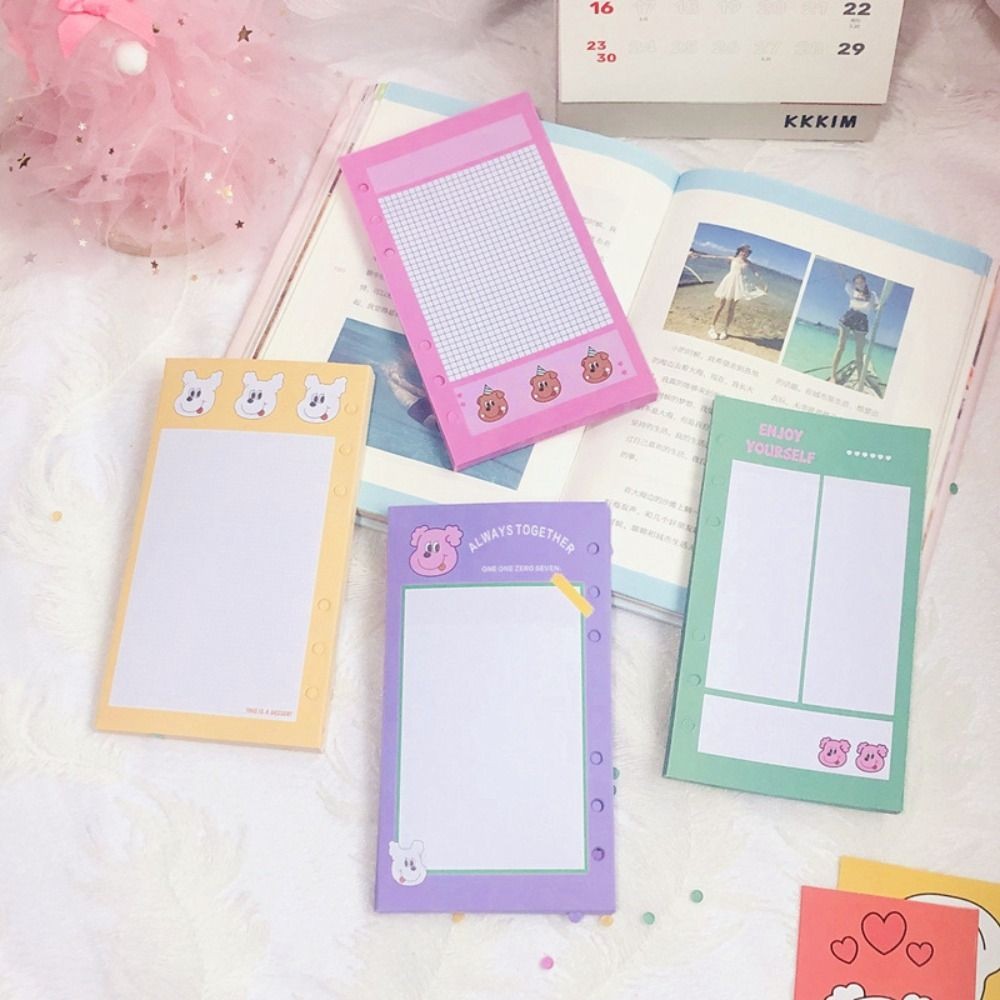 

50Sheets Loose Leaf Refill Paper Love Dog Inner Refill Spiral Binder Paper Notebook Separator Paper