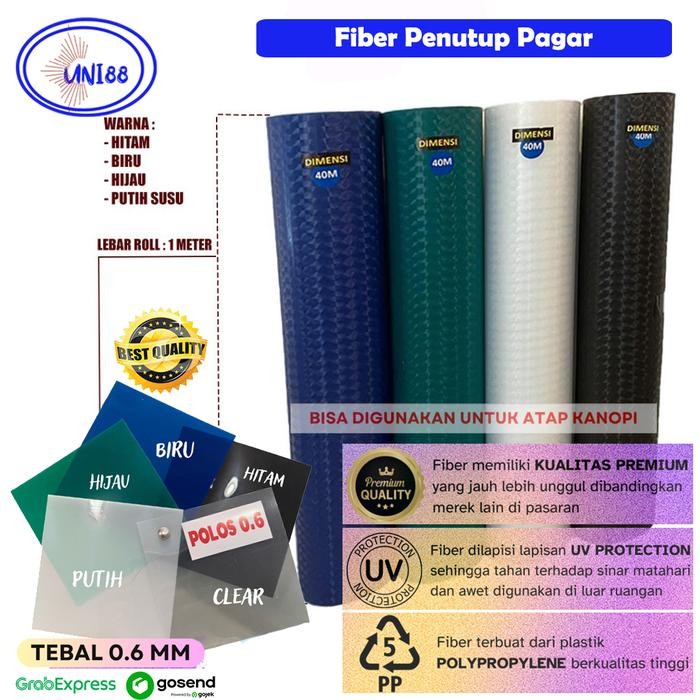 H0M3Sweet- Fiber Pagar Polos Putih Hitam / Plastik Fiber Penutup Pagar Motif / Fiber Pagar Tebal