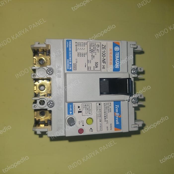 Terlaris Terasaki Ze100-Nf Hi 50A,60A,80A,100A, 3P 30Ma Elcb Terasaki 30Ma