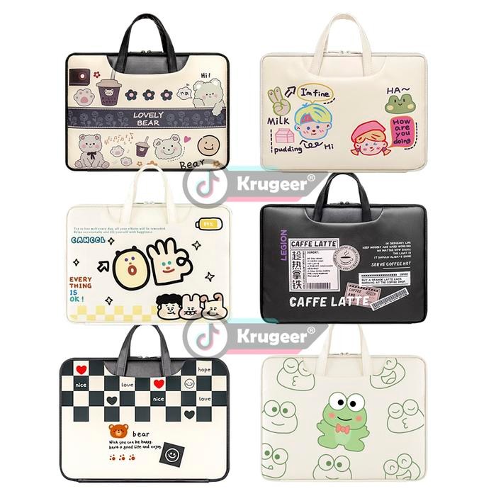 Tas Laptop Jinjing Lucu 14 - 14.6 Inch Semua Merk Laptop Fancy Printing Wanita