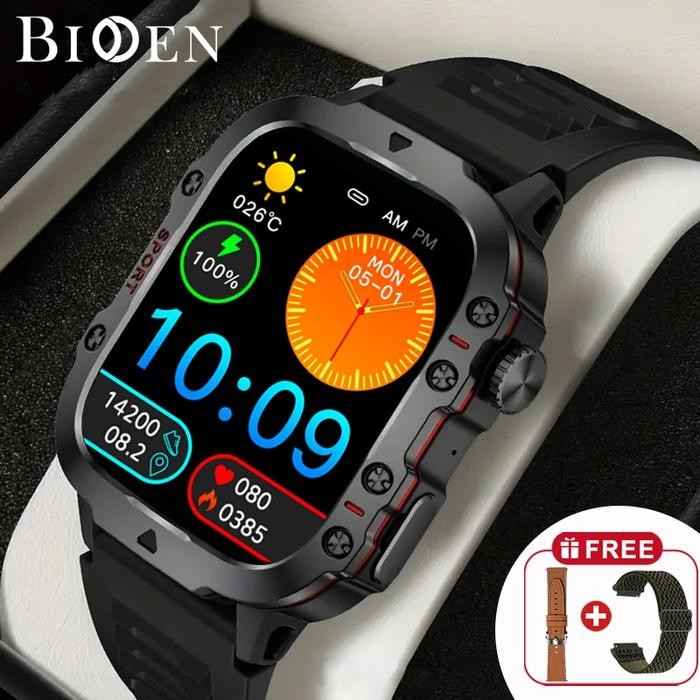 BIDEN SmartWatch Anti-scratch Jam Running Pria Pace IP67 Waterproof 100+Sports Modes Bluetooth Mini