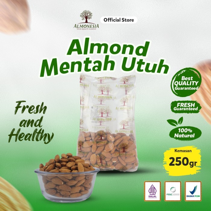 

PastikanTerjaminMutunya- Almond Utuh - Almonesia Natural Whole Almond 250gr