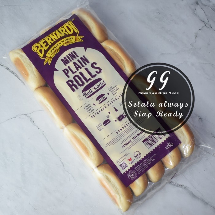 

PastikanTerjaminMutunya- BERNARDI Roti HOTDOG MINI Plain Rolls 20 PCS Hot Dog Bun Bread