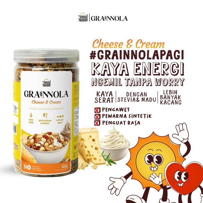 

PastikanTerjaminMutunya- Timur Tengah Grainnola Cheese & Cream 500 gr Granola Cemilan Sehat , Oatmeal With