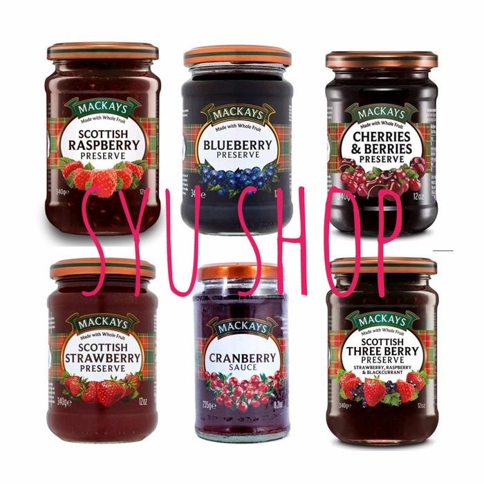

PastikanTerjaminMutunya- mackays strawberry blueberry three berry cherries raspberry jam selai