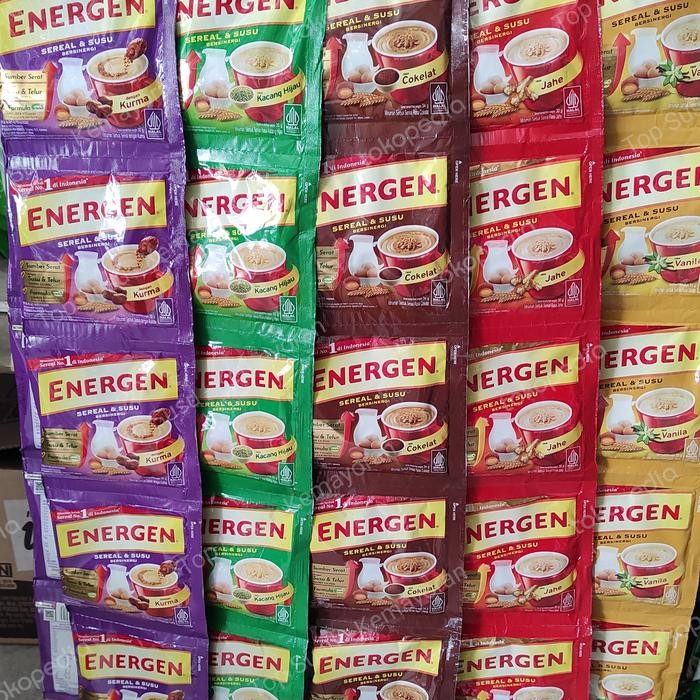

PastikanTerjaminMutunya- Energen Sereal Susu rasa Kurma/Kacang hijau/Coklat/Jahe 10 sachet