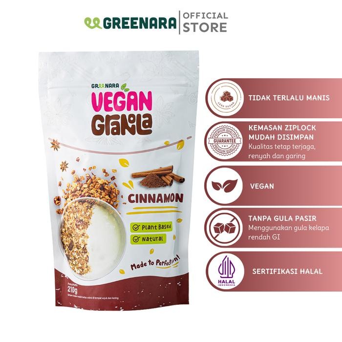 

PastikanTerjaminMutunya- Vegan Granola Cinnamon 210gr / Granola Kayu Manis