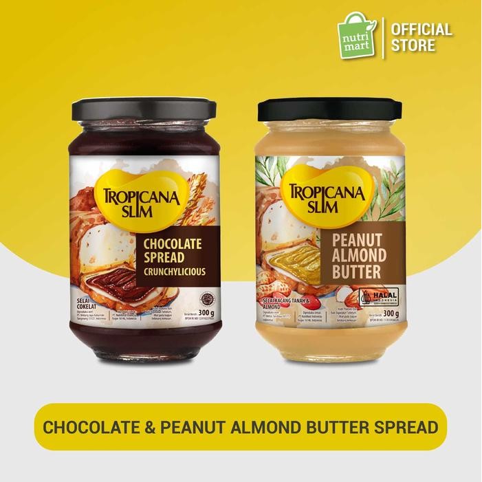 

PastikanTerjaminMutunya- Tropicana Slim Peanut Almond Butter Spread & Chocolate Spread 300gr