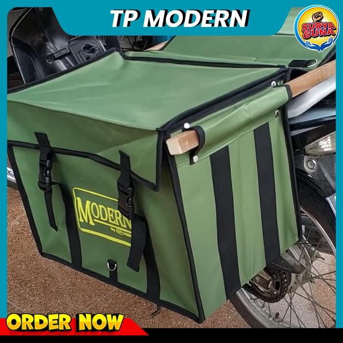 PREMIUM Tas obrok motor super tebal bahan kanvas 100 % anti air tas kurir barang untuk delivery