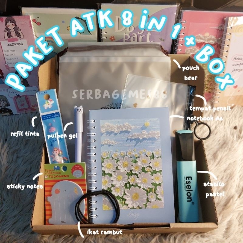 

PROMO / serbagemes88 - PAKET ALAT TULIS 8IN1 / STATIONERY SET HADIAH LUCU / HAMPERS KADO GIFT BOX /